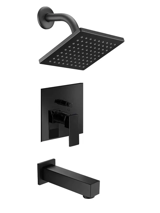 Complete Tub and Shower Set - Matte Black