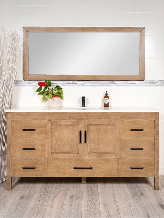68 inch White Oak Vanity - Style 7568
