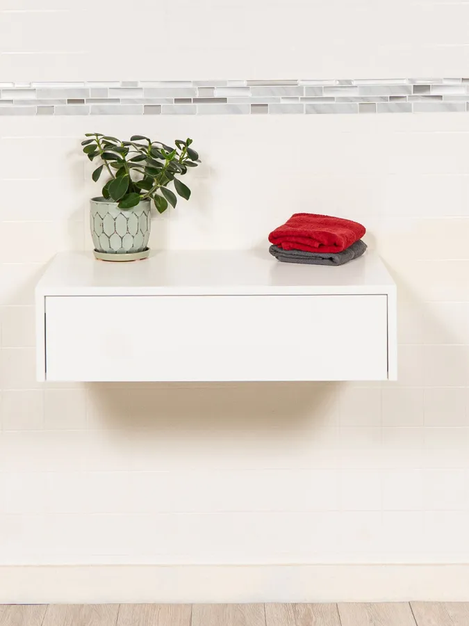 30" Floating Make-Up Vanity Table with Drawer