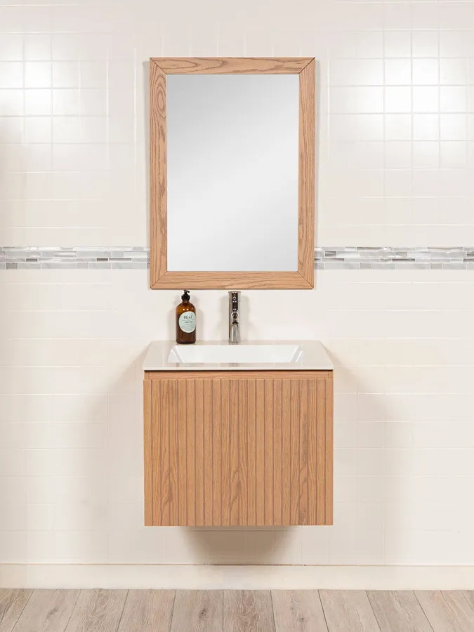 24 inch Floating Vanity with Reeded Design - Style 5724