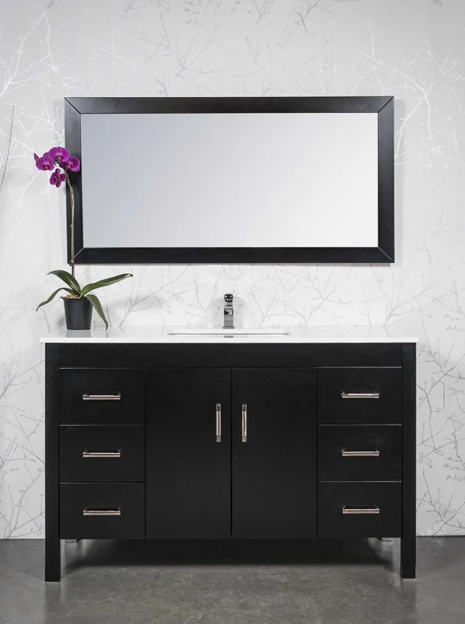 55 inch Vanity with Quartz Counter - Style 2055