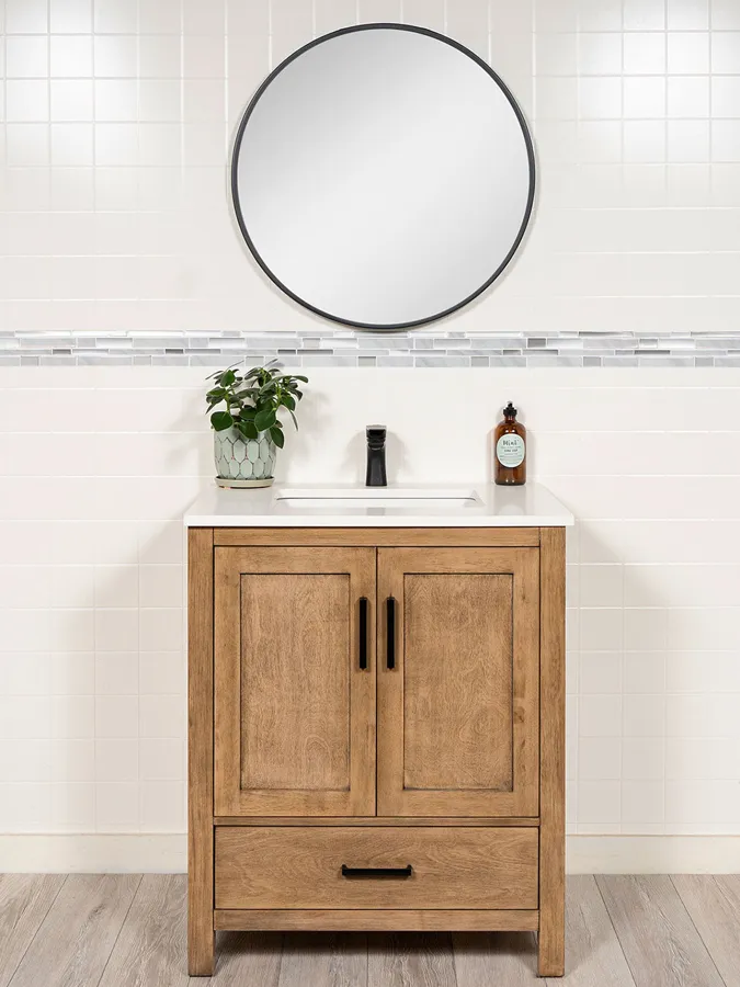 30 inch White Oak Vanity - Style 7530