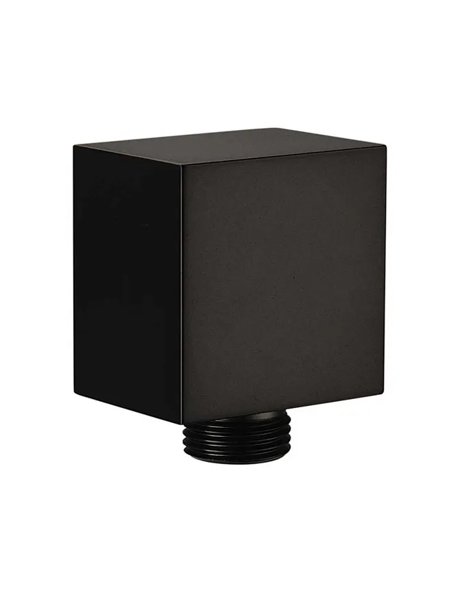Matte Black Square Wall Union for Handheld Shower