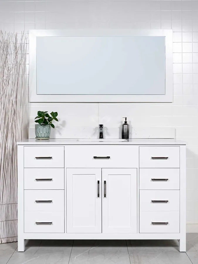 55 inch Vanity with Deep Bottom Drawers - Style 7155