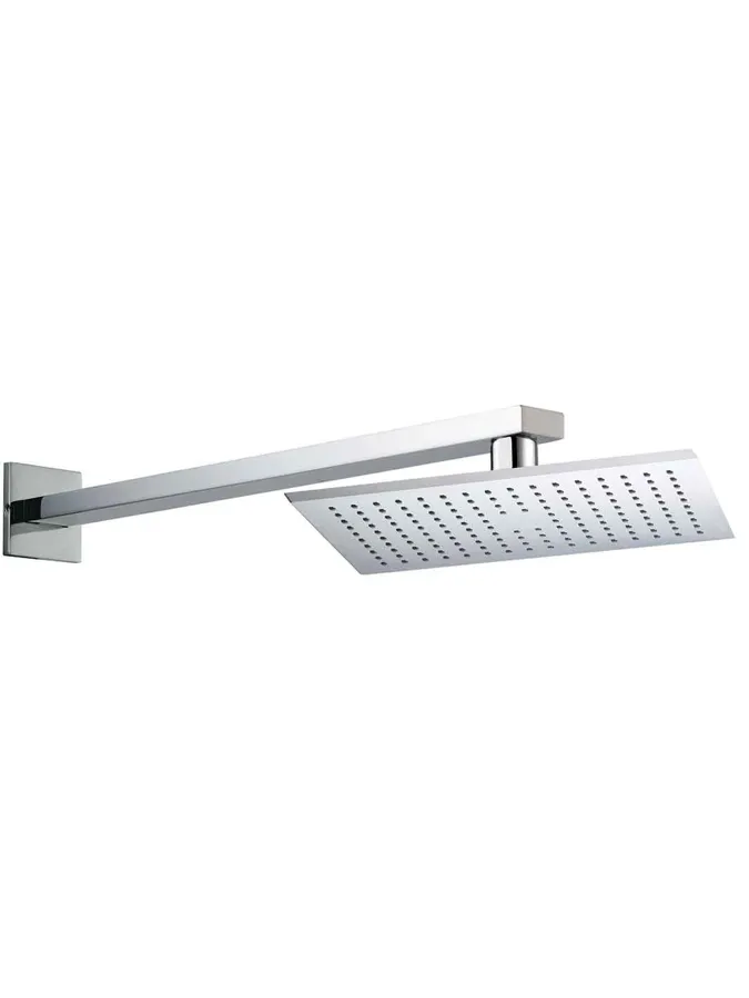 Large Rectangular Rain Shower Head with Arm – Polished Chrome