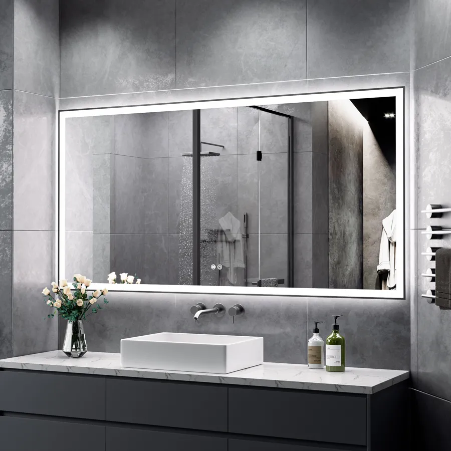 Matte Black Led Mirror