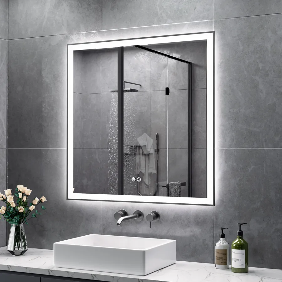 Matte Black Led Mirror