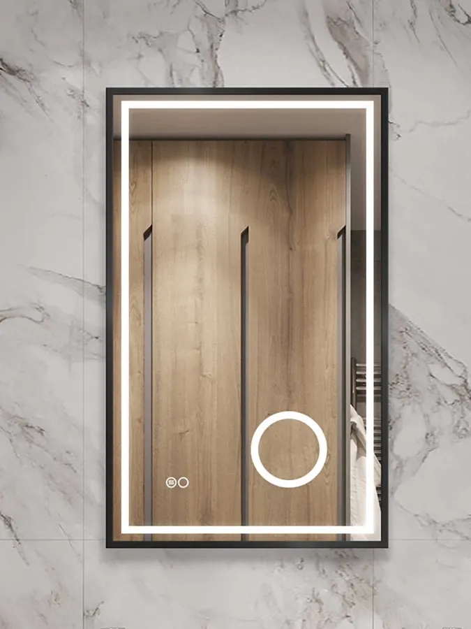 Black Frame Backlit Bathroom Mirror - 16 Series