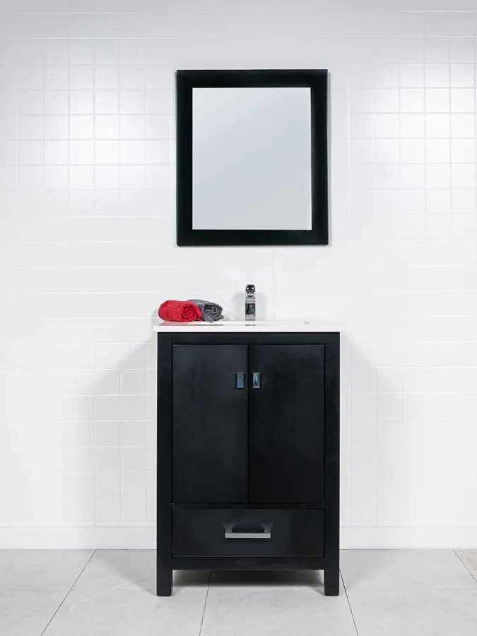 25 inch Black Bathroom Vanity - Style 7025