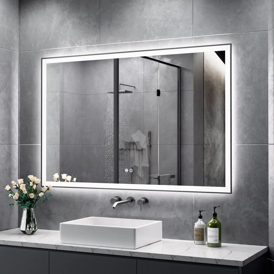 Matte Black Led Mirror