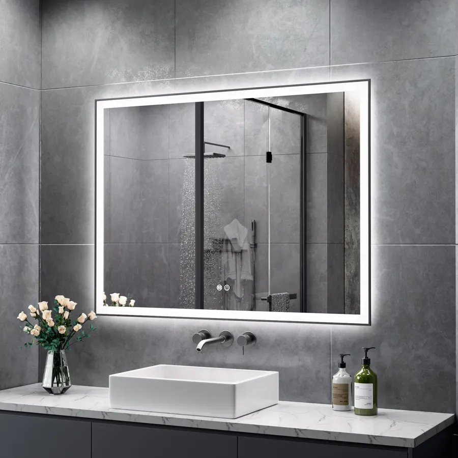 Matte Black Led Mirror