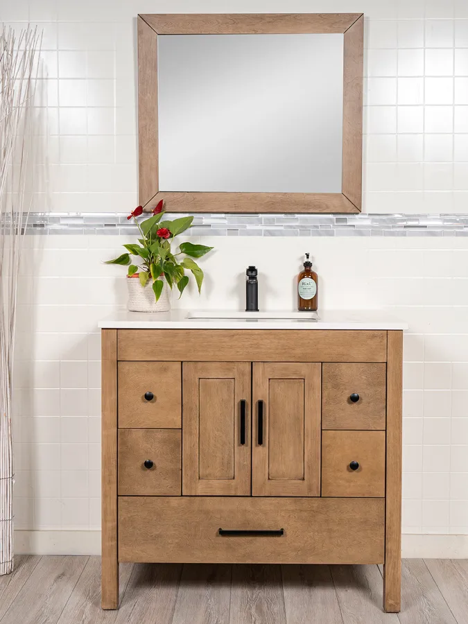 37 inch White Oak Vanity - Style 3537
