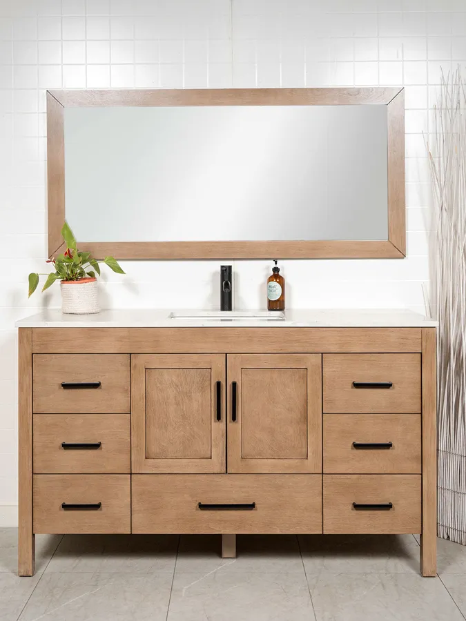 59 inch White Oak Vanity - Style 7559