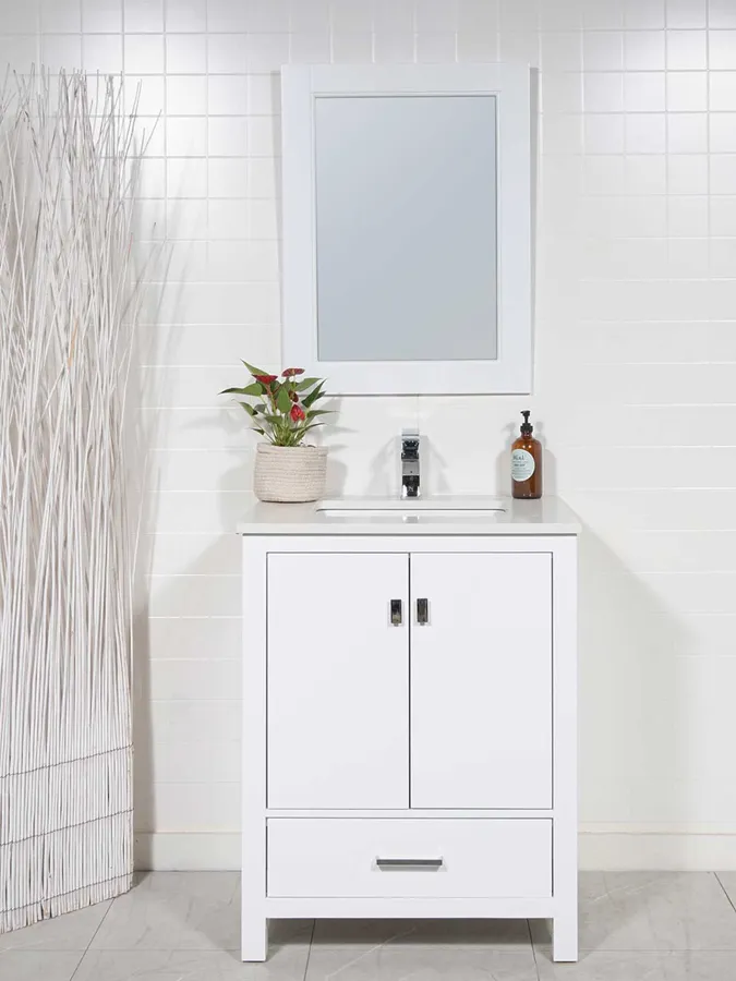 28 inch White Bathroom Vanity - Style 7028
