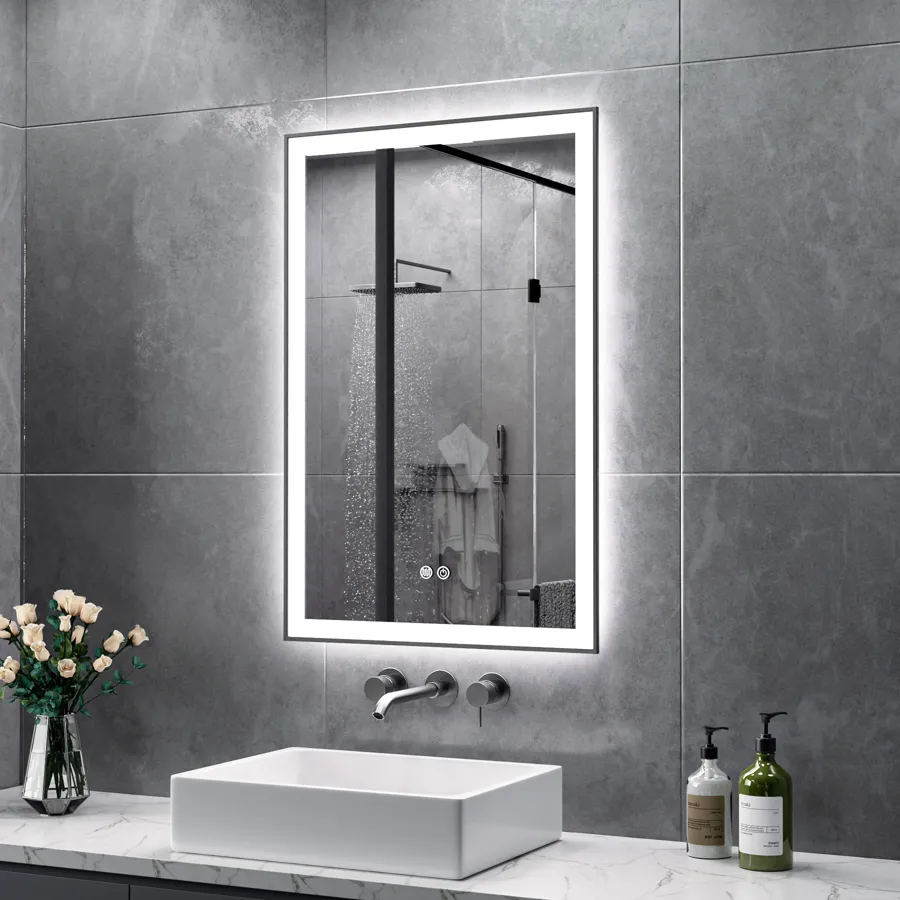 Matte Black Led Mirror