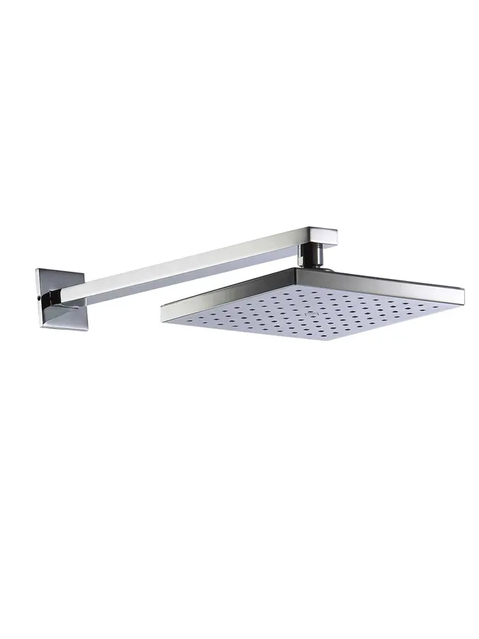 8 Inch Square Rainfall Shower Head with Arm – Chrome