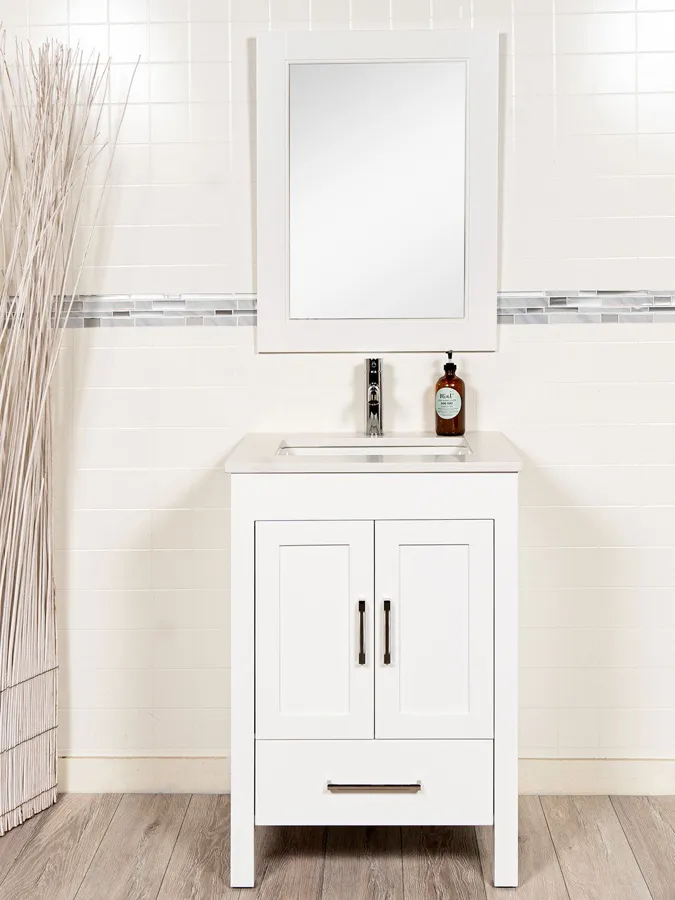 28 inch White Bathroom Vanity - Style 7428