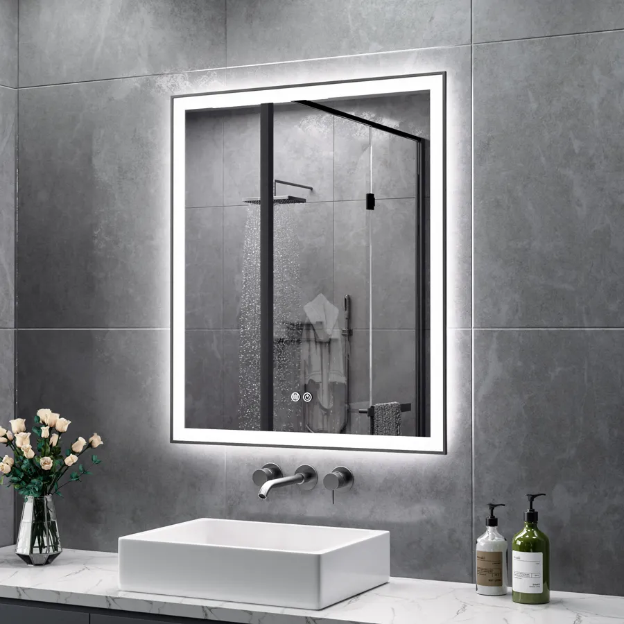 Matte Black Led Mirror