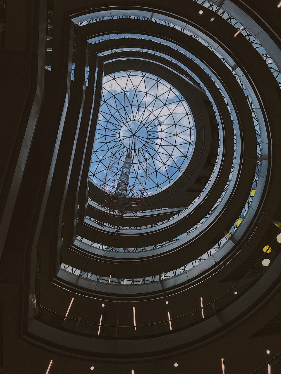 building, ceiling, structure, dome, glass, nature, shape, architecture, sky